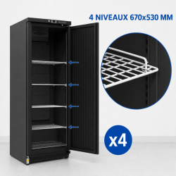 Positiivne külmkapp 376 L must 0/+8 °C
