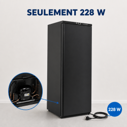 Positiivne külmkapp 376 L must 0/+8 °C