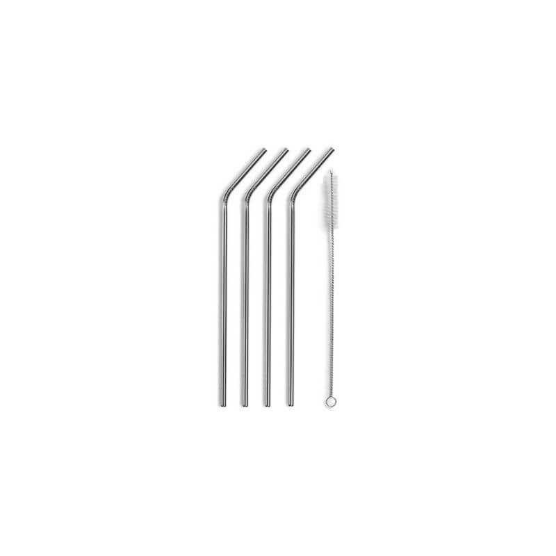 Set of 4 stainless steel straws - LACOR Set of 4 stainless steel straws - LACOR