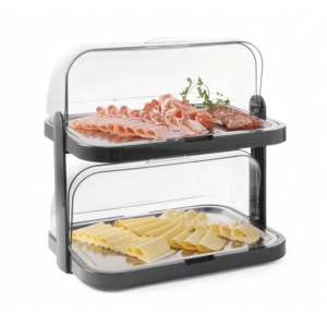 Vitrine Buffet Libiseva Kaas UNIQ - 2 Plaati - Must - HENDI