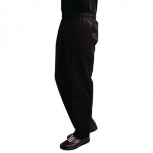 Köögipüksid Easyfit Must Tefloniga - Suurus S - Whites Chefs Clothing - Fourniresto