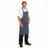 Põlle esitaskuga triibuline sinine ja valge 965 x 710 mm - Whites Chefs Clothing - Fourniresto