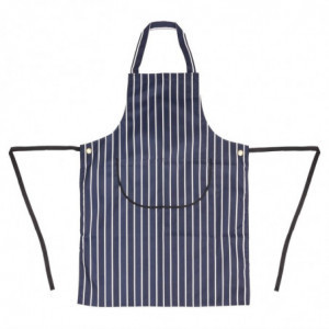 Põlle esitaskuga triibuline sinine ja valge 965 x 710 mm - Whites Chefs Clothing - Fourniresto