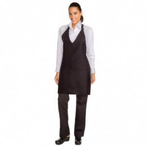 Musta polüester-puuvillane Tuxedo põlle esilukuga 698 x 838 mm - Chef Works - Fourniresto