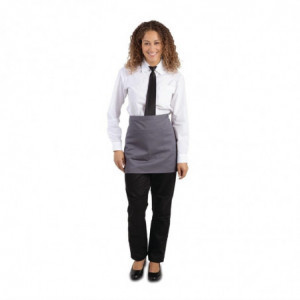 Serveerija lühike hall antratsiitpolüesterpuuvillast esiliist 750 x 373 mm - Whites Chefs Clothing - Fourniresto