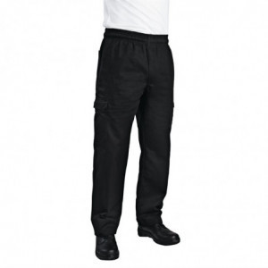 Kokanduspüksid Mixte Fit Cargo Must - Suurus L - Chef Works - Fourniresto