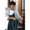 Premium triibuline mereväe sinine ja valge rätik eesriie - Chef Works - Fourniresto