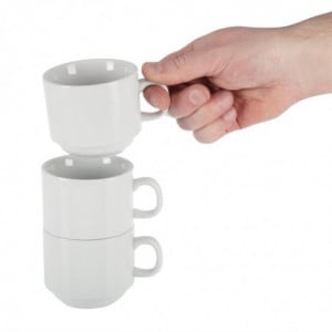 Valge virnastatav teetass Whiteware 200 ml Ø 80 mm - Komplekt 12 - Olympia - Fourniresto
