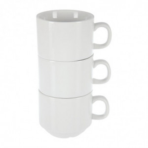 Valge virnastatav teetass Whiteware 200 ml Ø 80 mm - Komplekt 12 - Olympia - Fourniresto