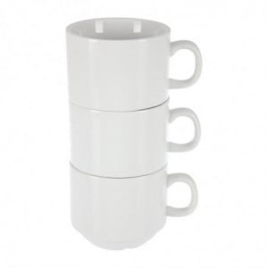 Stackable White Cup Whiteware 200 ml Ø 80 mm - Set of 12 - Olympia - Fourniresto