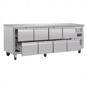Table Réfrigérée Gn 1/1 Ventilée 8 Tiroirs Série U - 616 L - Polar