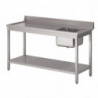 Table D'Entrée Lave-Vaisselle en Inox Avec Bac À Droite Dosseret Et Tablette Inférieure - L 1400 x P 700mm - Gastro M