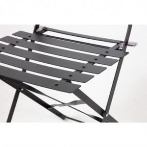 Terasest terrassitoolid - Mustad - Komplekt 2 - Bolero - Fourniresto