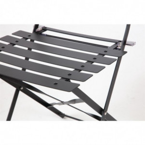 Terrassitoolid terasest - mustad - 2 tk komplektis - Bolero - Fourniresto