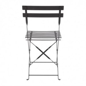 Terasest terrassitoolid - Mustad - Komplekt 2 - Bolero - Fourniresto