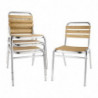 Ash and aluminum bistro chairs - Set of 4 - Bolero - Fourniresto