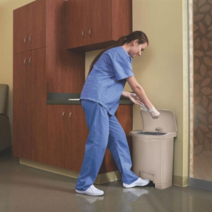 Prügikast pedaaliga Slim Jim Beige - 30L - Rubbermaid