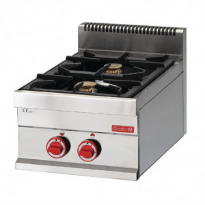 Fourneau 2 feux vifs gaasipliit 650 - Gastro M - Fourniresto