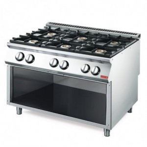 Fourneau Gaz 6 Feux Vifs 700 Sur Placard Ouvert - Gastro M
