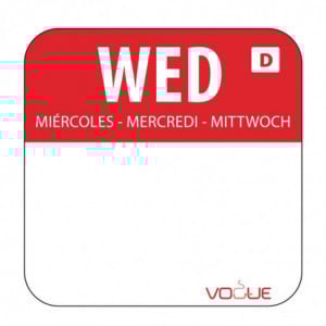 Lahustuvad sildid toiduainetele "Kolmapäev" - Karp 1000 - Vogue