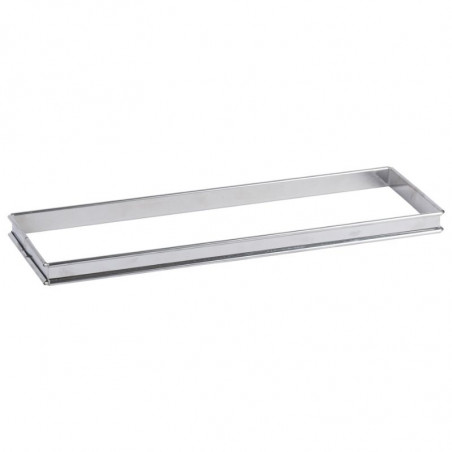 Ristkülikukujuline roostevabast terasest pirukavorm - 350 x 110 mm - TELLIER