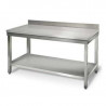 Table Inox avec Etagère et Dosseret - P 600 mm - L 1800 mm