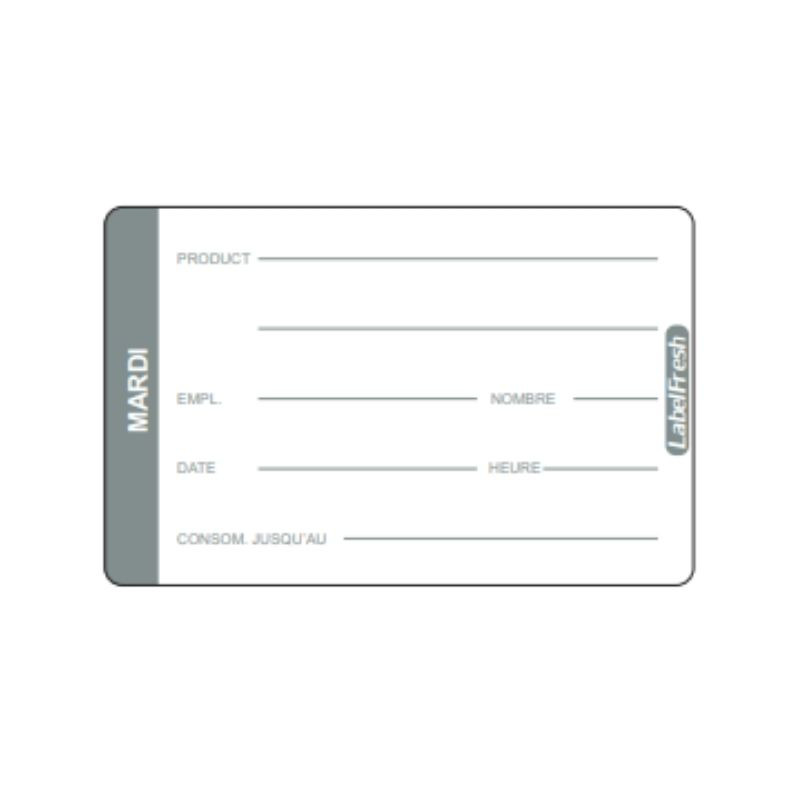 Jälitamise silt LabelFresh Pro - Teisipäev - 70 x 45 mm - 500 tk komplektis - LabelFresh