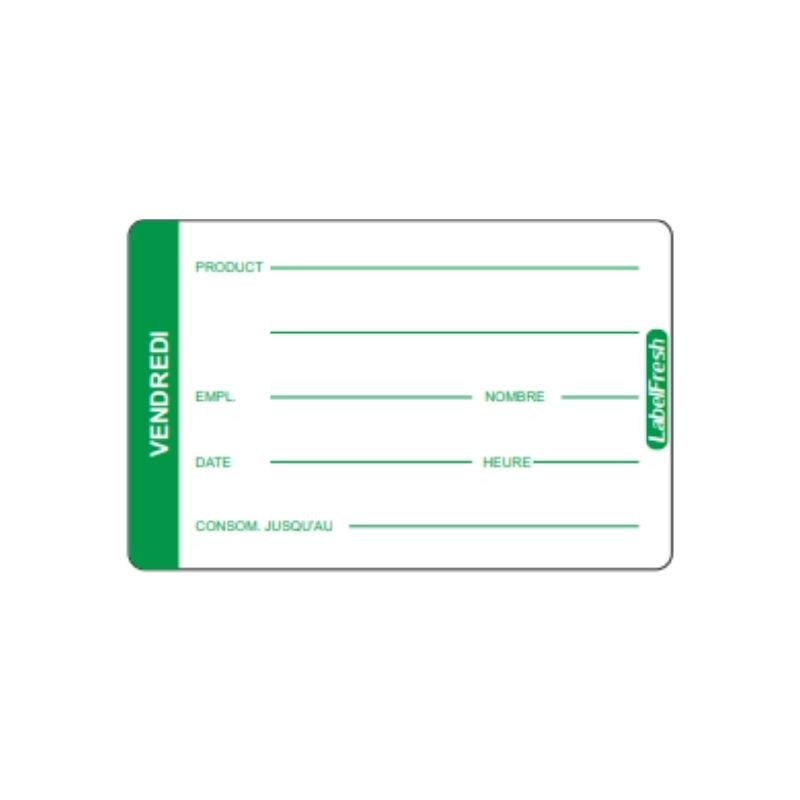 Traceability Label LabelFresh Pro - Friday - 70 x 45 mm - Pack of 500 - LabelFresh Traceability Label LabelFresh Pro - Friday - 70 x 45 mm - Pack of 500 - LabelFresh