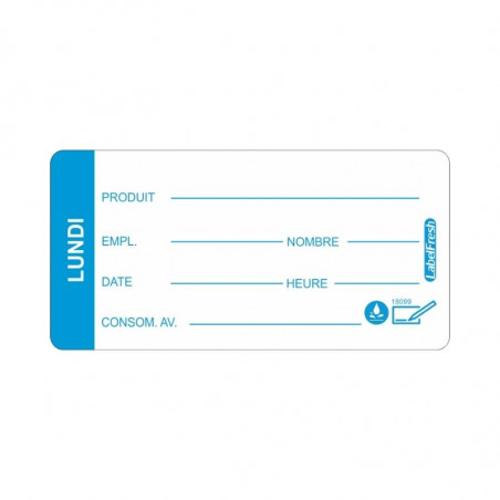 Jälitamise silt LabelFresh Soluble Pro - Esmaspäev - 60 x 30 mm - 250 tk - LabelFresh