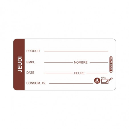 Jälgitavuse silt LabelFresh Soluble Pro - Neljapäev - 60 x 30 mm - Partii 250 - LabelFresh