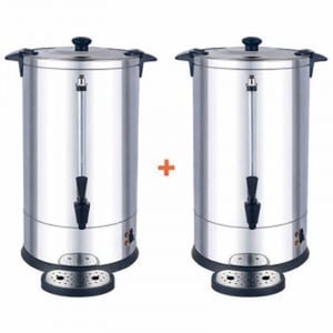 Pack of 2 Professional Coffee Percolators 7 L with Permanent Filter - 48 Cups - Dynasteel