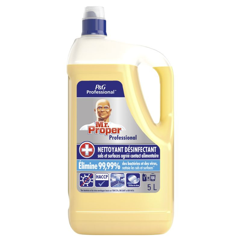 Disinfectant Floor and Surface Cleaner Lemon - 5 L - Mr. Clean Disinfectant Floor and Surface Cleaner Lemon - 5 L - Mr. Clean