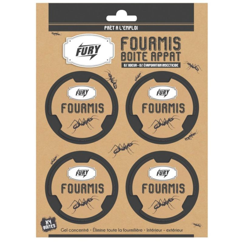 Boîte Appâts pour Fourmis - Lot de 4 - FURY Boîte Appâts pour Fourmis - Lot de 4 - FURY