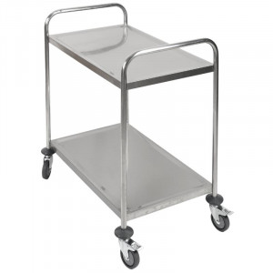 Chariot Inox 2 Plateaux Dynasteel - Professionaalne restoranikäru. Tugev, käepärane ja vastupidav.