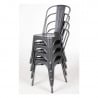 Chairs in Metallic Gray Steel - Set of 4 - Bolero