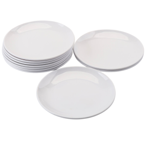 Ümmargune melamiinist taldrik Ø 17,7 cm Valge - Komplekt 10