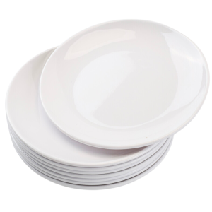 Ümmargune melamiinist taldrik Ø 17,7 cm Valge - Komplekt 10