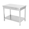 Inoxlaud 1600 x 600 mm alumise riiuliga — AISI 201