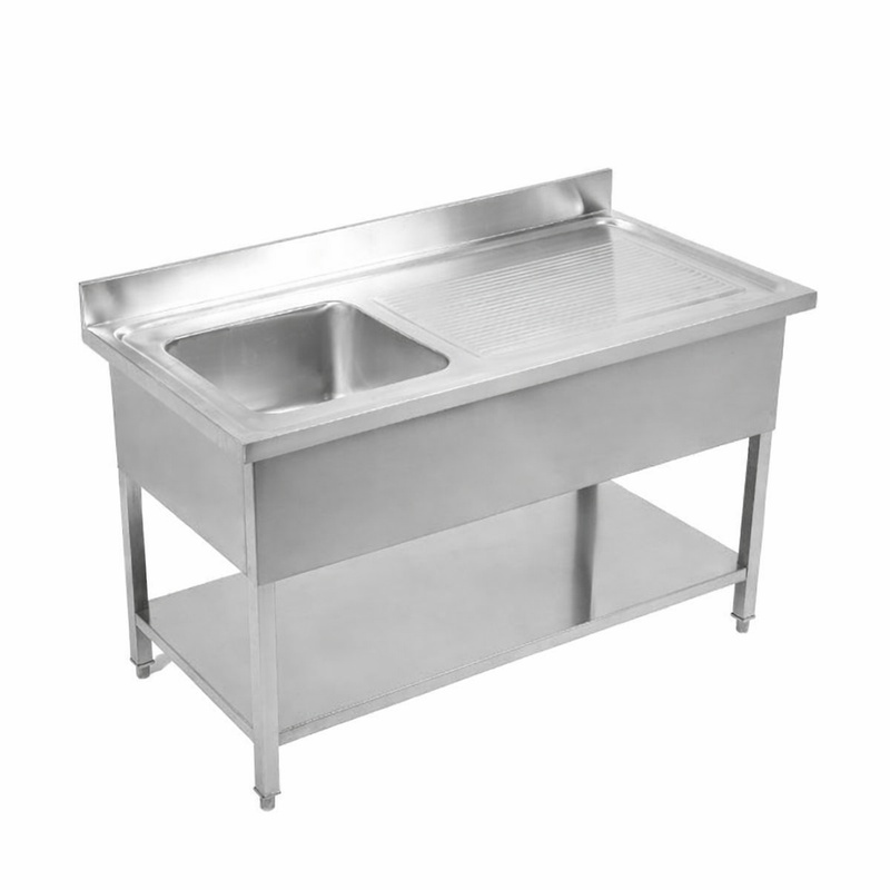 Plonge 1 Bac avec Dosseret et Etagère - L 1200 x P 700 mm | Dynasteel