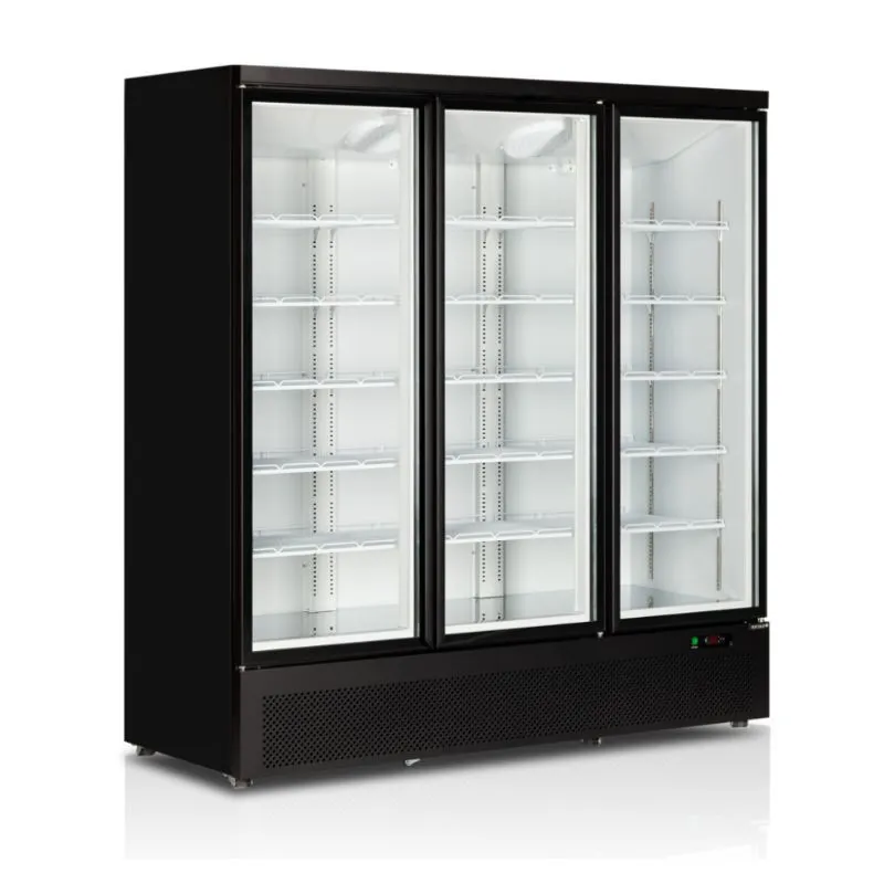 Must vertikaalne sügavkülmik - 3 klaasust - 1090 L