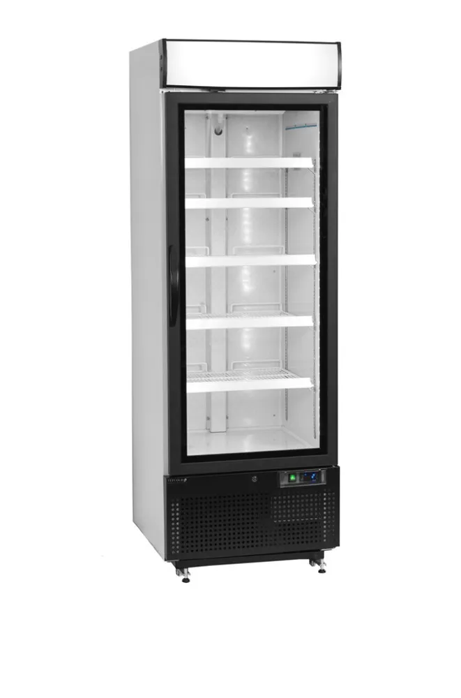 Valge klaasukseline külmkapp - 412 L