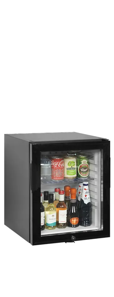 Must klaasuksega minibaarikülmik - 24 L