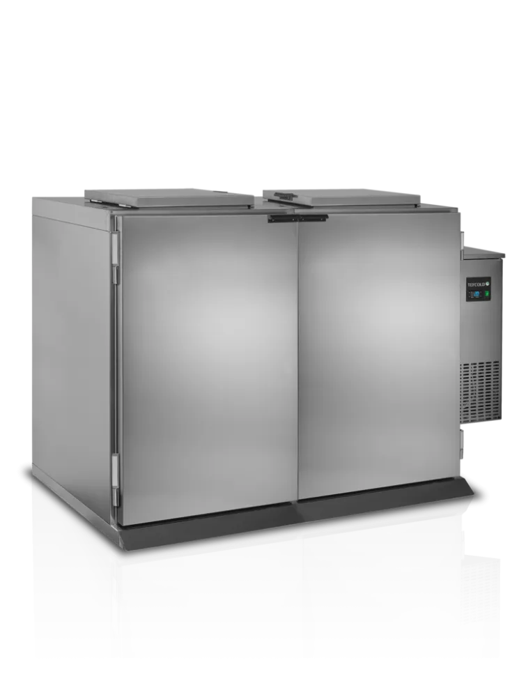 Ventileeritud roostevabast terasest prügikast - 2 ust - 120 L