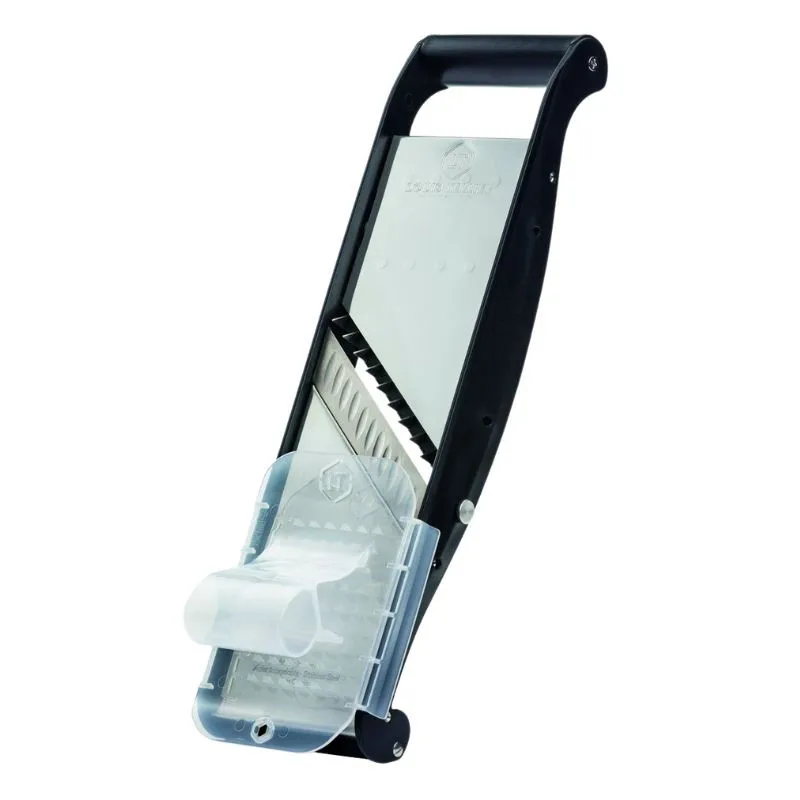 Mandoline Inox avec Poussoir Ergonomique - 2 Peignes Effileurs