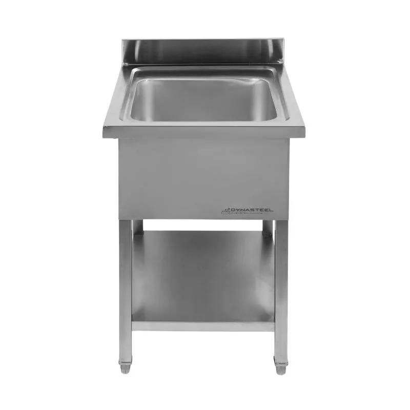 Ühe mahutiga valamu koos tagaseinaga ja riiul – L 600 x P 700 mm