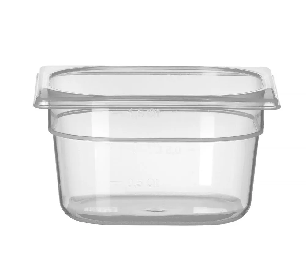 Gastronorm Nõu GN 1/6 Mõõteskaalaga - Polüpropüleen - Sügavus 100 mm - 1 L