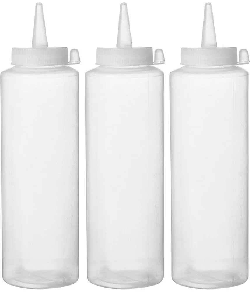 Läbipaistev doseerimisega pudel - 0,2 L - 3 tk komplekt