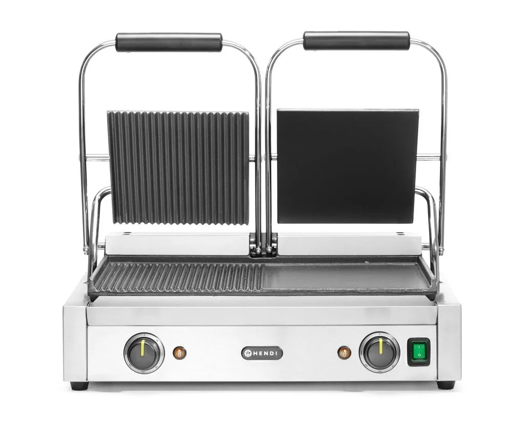 Kontaktgrill mudel Double - siledad ja soonelised plaadid