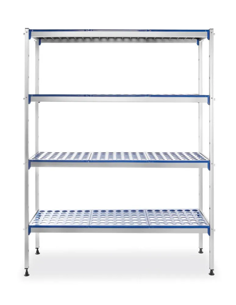 Alumiinium riiul 1280 x 405 x 1685 mm, 4 riiuliga, HENDI