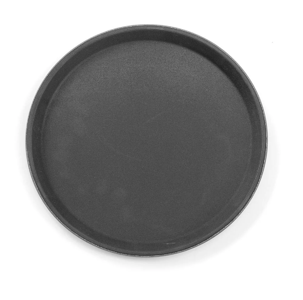 Ümmargune polüpropüleenist taldrik - must - läbimõõt 280 mm